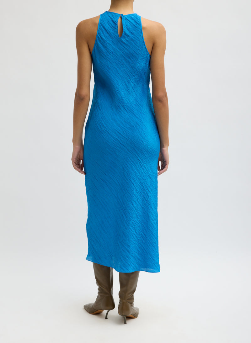 Tibi-The Crinkle Slip Midi Bias Dress - Bright Blue-Dresses-Boboli-Vancouver-Canada