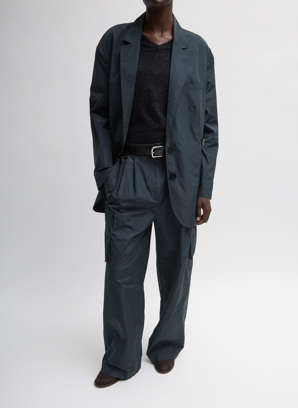 Tibi-Menswear Nylon Liam Blazer - Navy/Multi-Blazers-Boboli-Vancouver-Canada