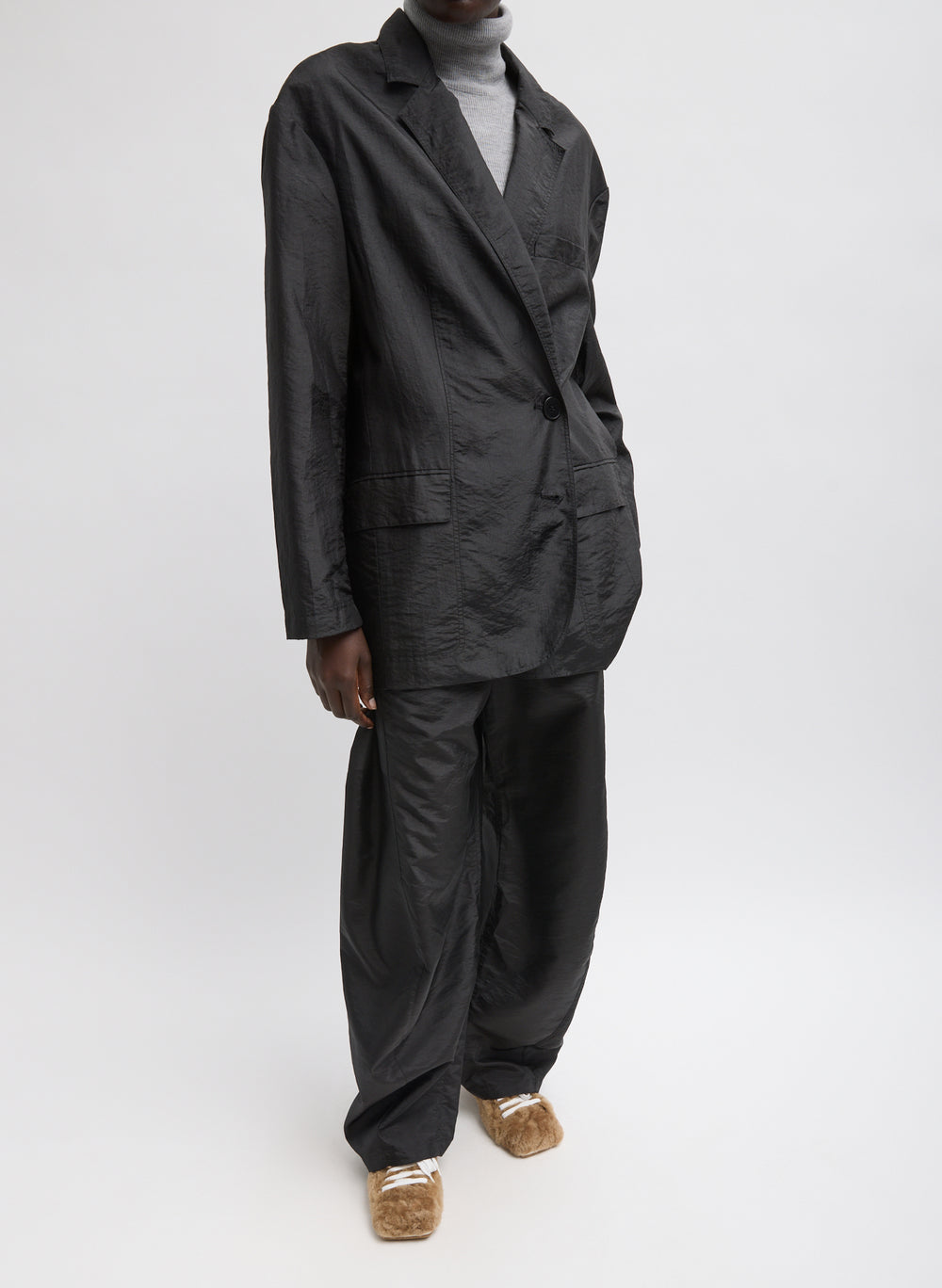 Tibi-Crispy Nylon Liam Blazer - Black-Blazers-Boboli-Vancouver-Canada
