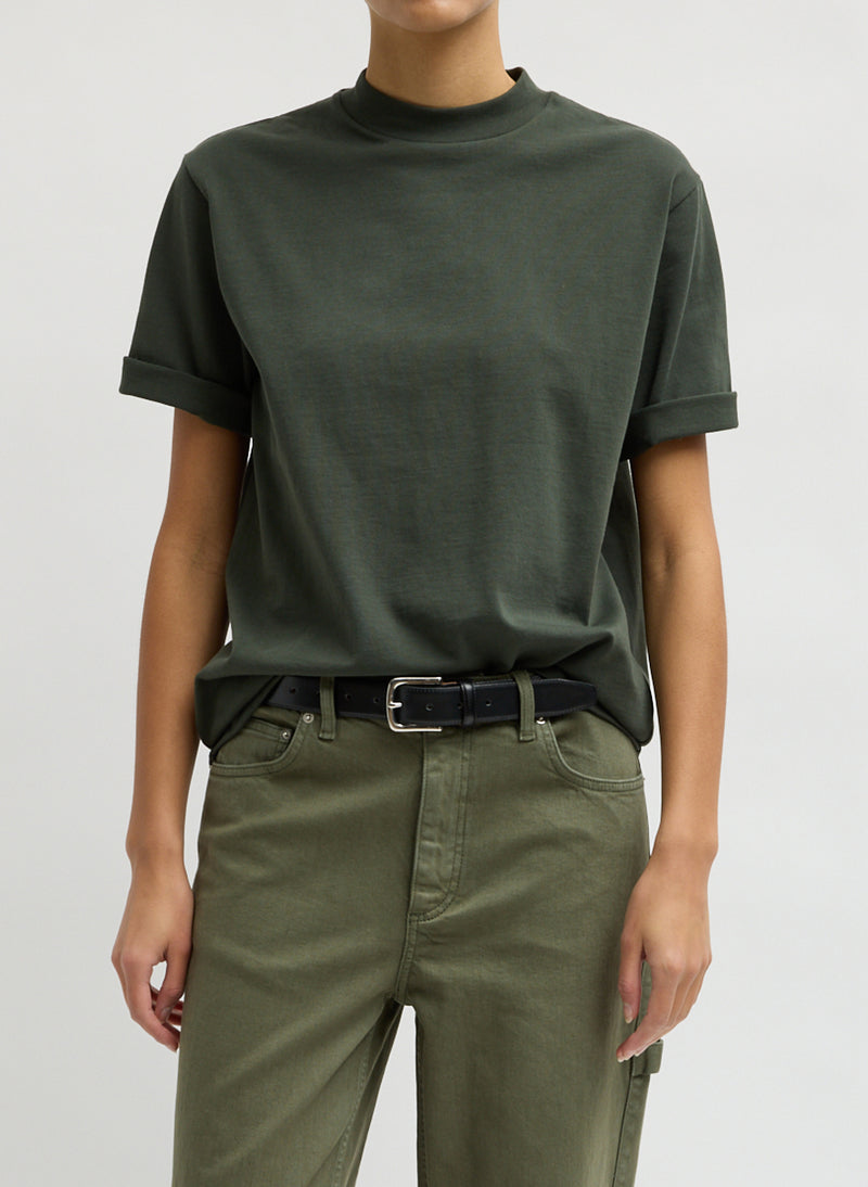 Tibi-Perfect Unisex T - Army Green-Tops-Boboli-Vancouver-Canada
