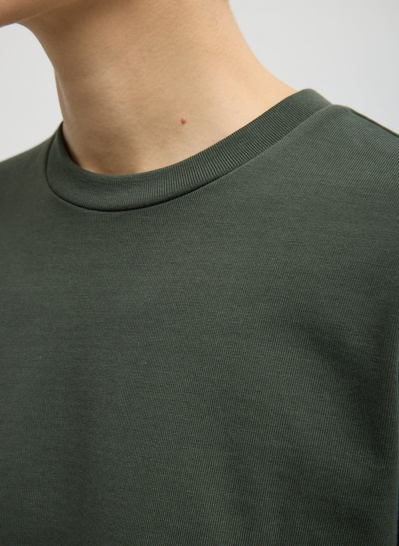 Tibi-Perfect Unisex T - Army Green-Tops-Boboli-Vancouver-Canada