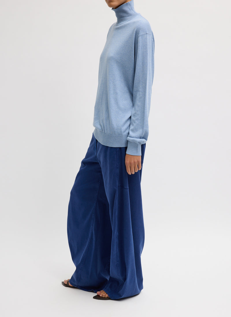 Tibi-Reactive Garment Dyed Stretch Twill Sid Pant - Navy Blue-Pants-Boboli-Vancouver-Canada