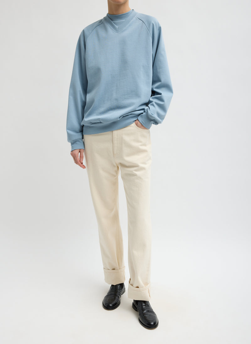 Tibi-Selvedge Denim 5 Pocket Alec Jean - Natural-Pants-Boboli-Vancouver-Canada