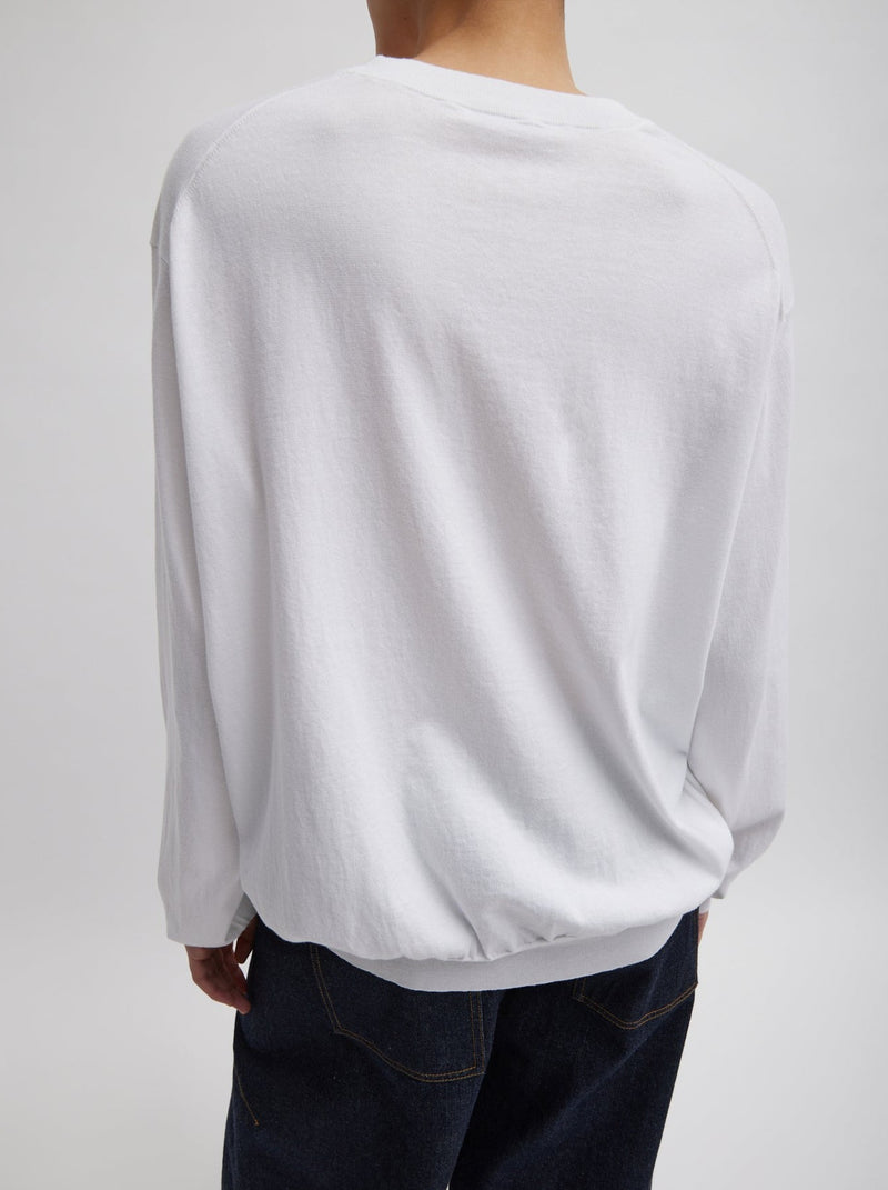 Tibi-Superfine Gauge Perfect Men's Pullover - White-Sweaters-Boboli-Vancouver-Canada