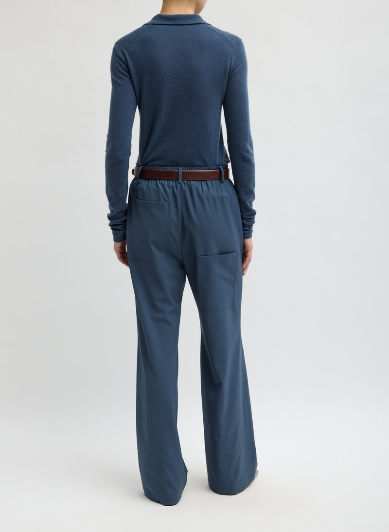 Tibi-Tropical Wool Charles Trouser - Blue Fog-Pants-Boboli-Vancouver-Canada