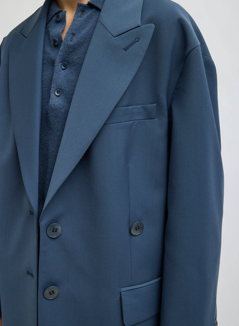 Tibi-Tropical Wool Liam Blazer - Blue Fog-Jackets-Boboli-Vancouver-Canada