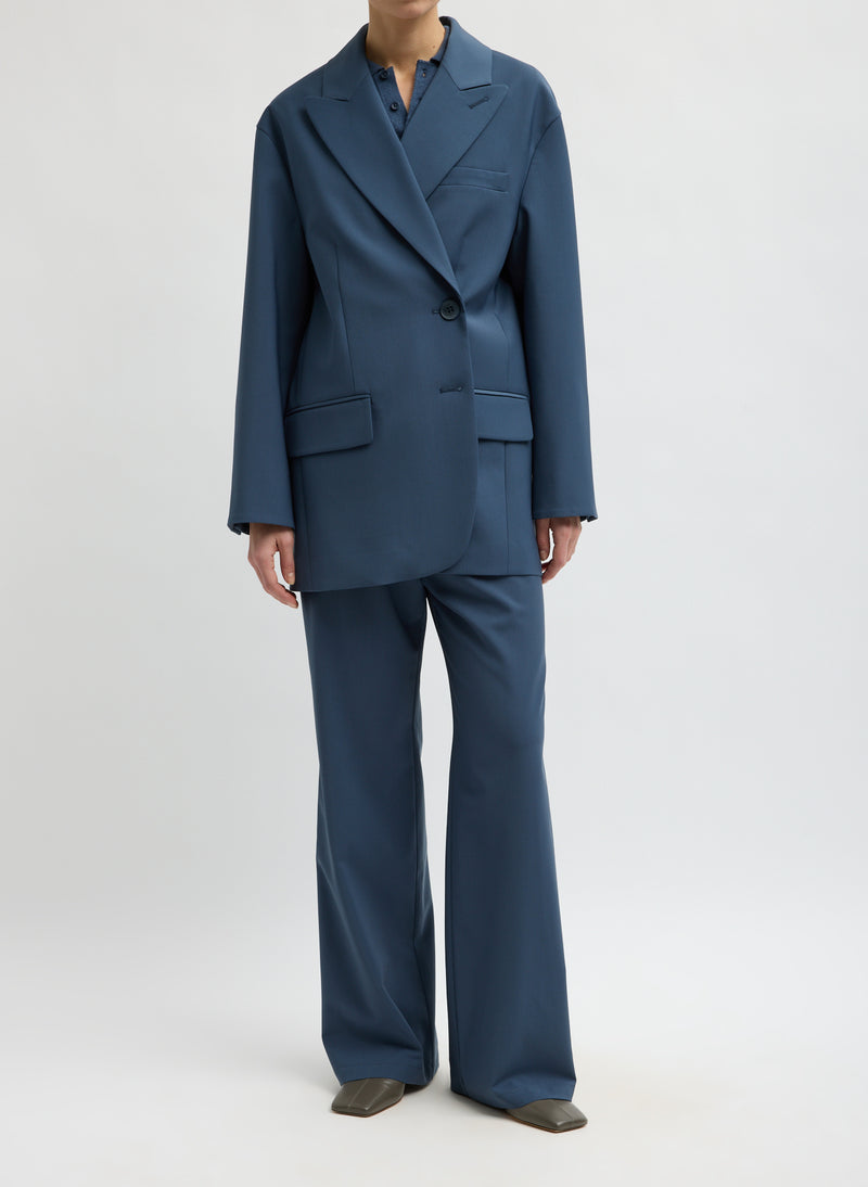 Tibi-Tropical Wool Liam Blazer - Blue Fog-Jackets-Boboli-Vancouver-Canada