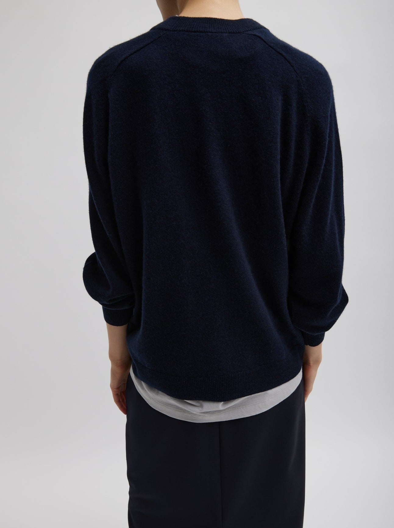 Tibi-Washable Cashmere Crewneck Sweater - Navy-Sweaters-Boboli-Vancouver-Canada