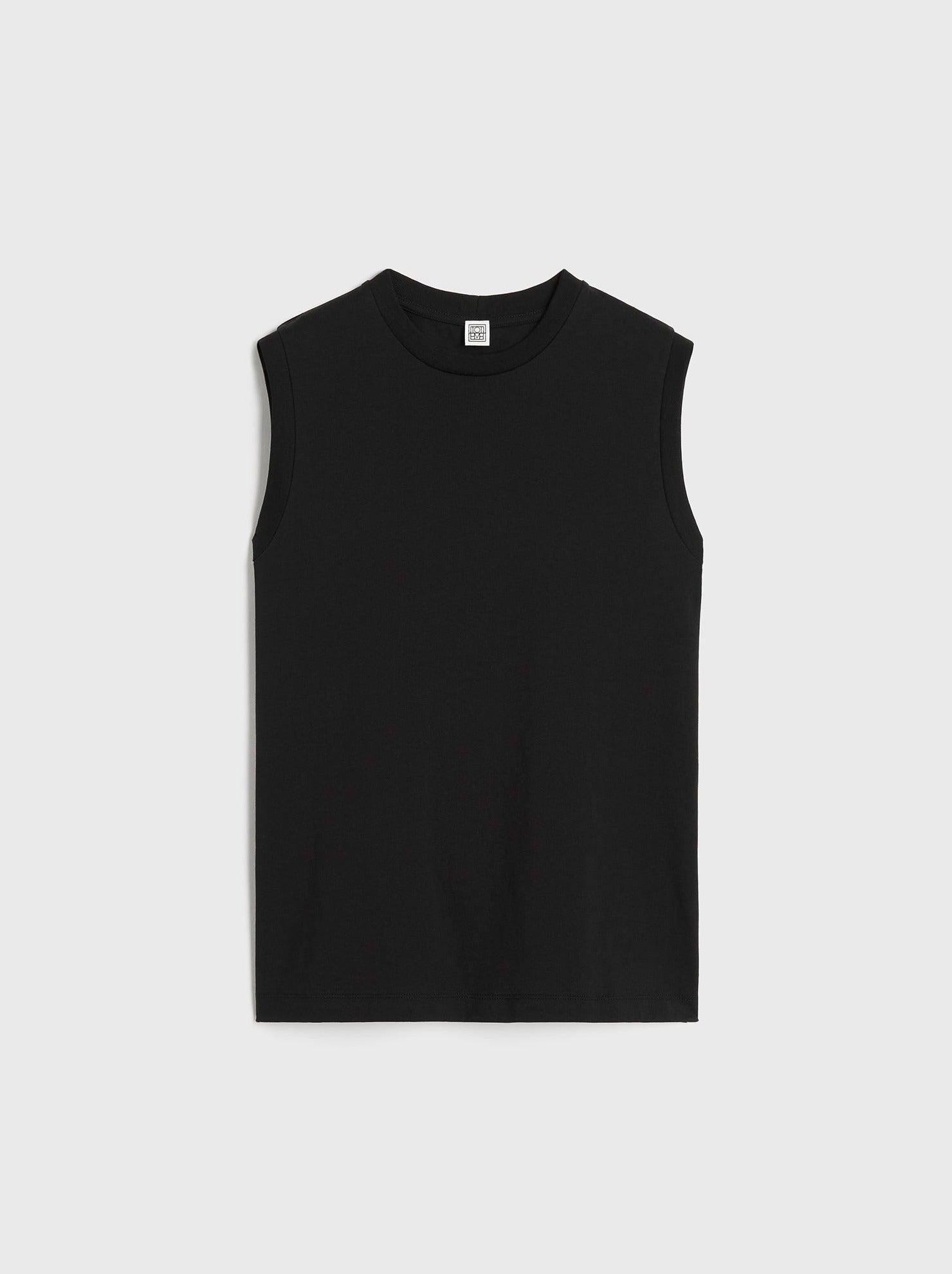 Totême-Relaxed Sleeveless Tee - Black-Tops-XXS-Boboli-Vancouver-Canada
