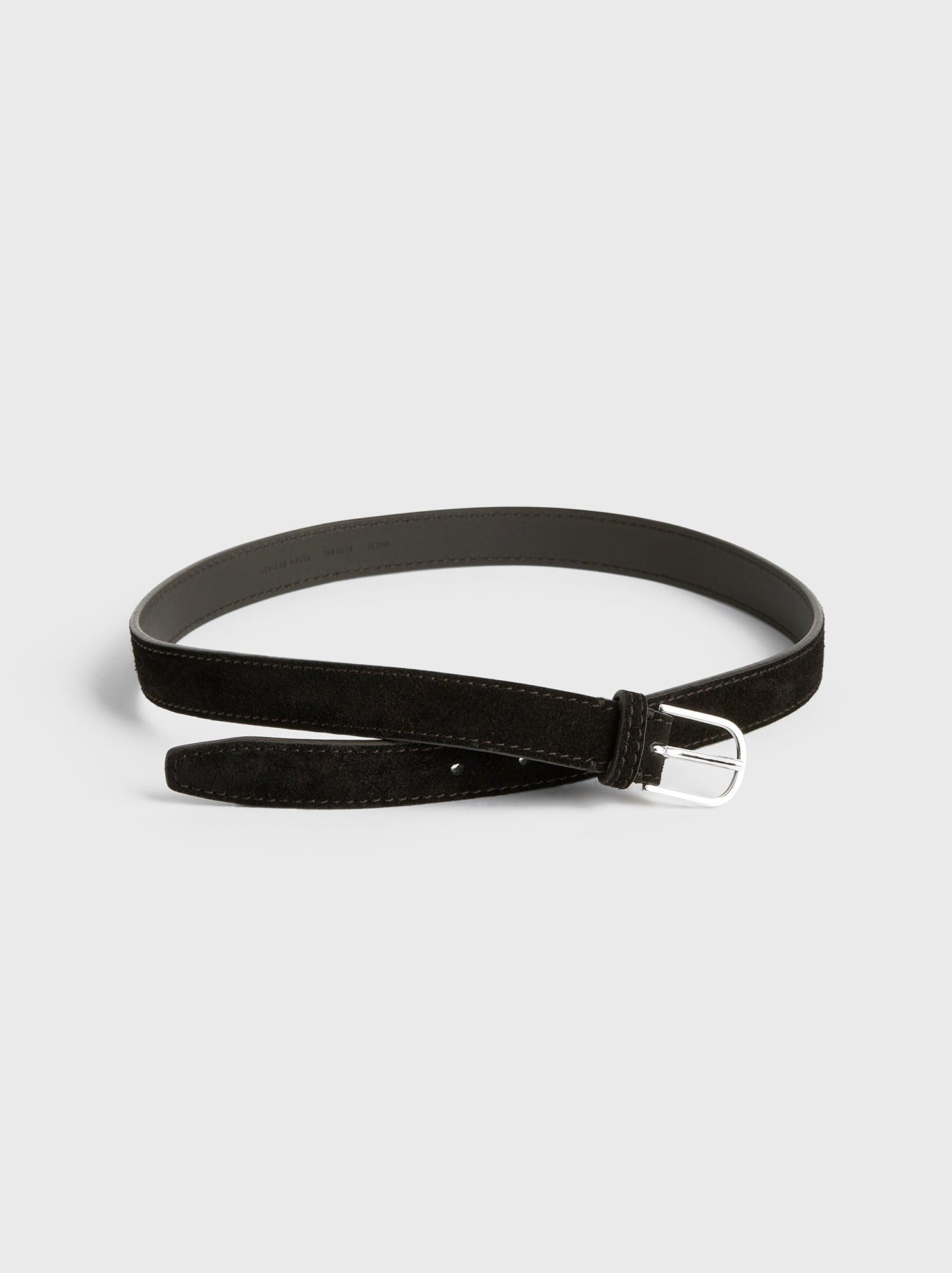 Totême-Slim Suede Trouser Belt - Espresso-Belts-EU 80-Boboli-Vancouver-Canada