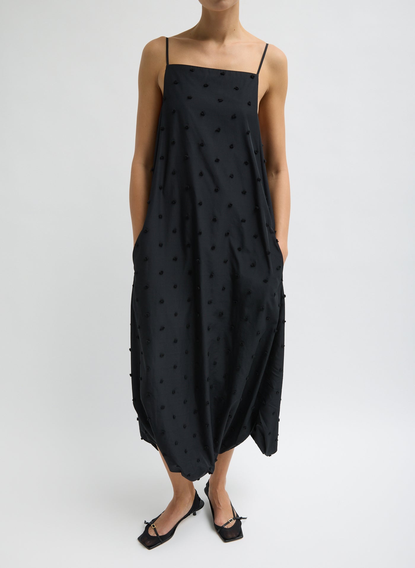 Tibi | Tech Swiss Dot Square Neck Cami Dress | Boboli