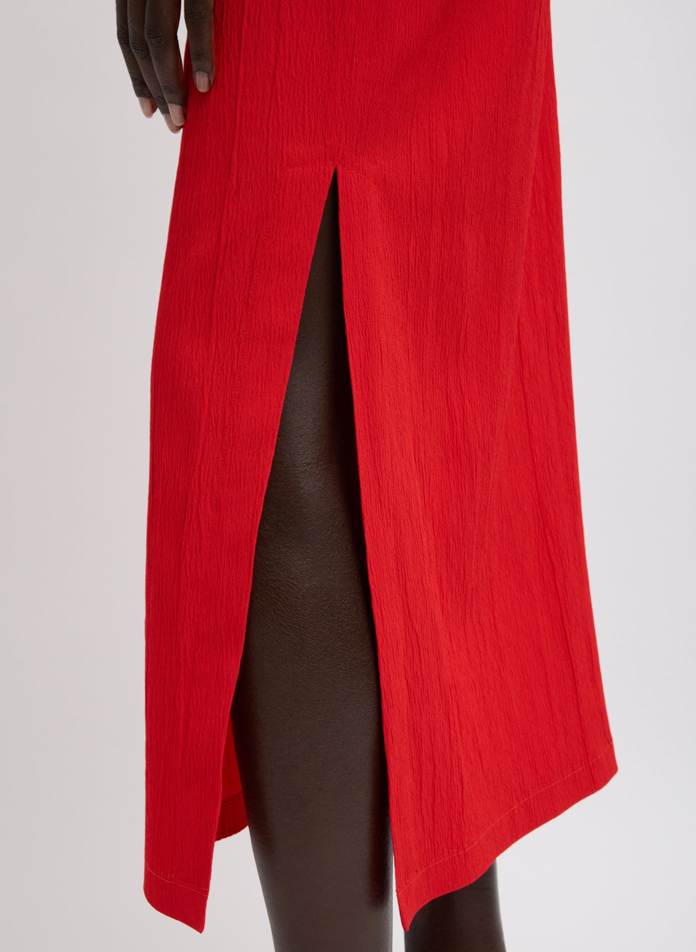 Tibi-Creased Stretch Crepe Skirt - Red-Skirts-Boboli-Vancouver-Canada