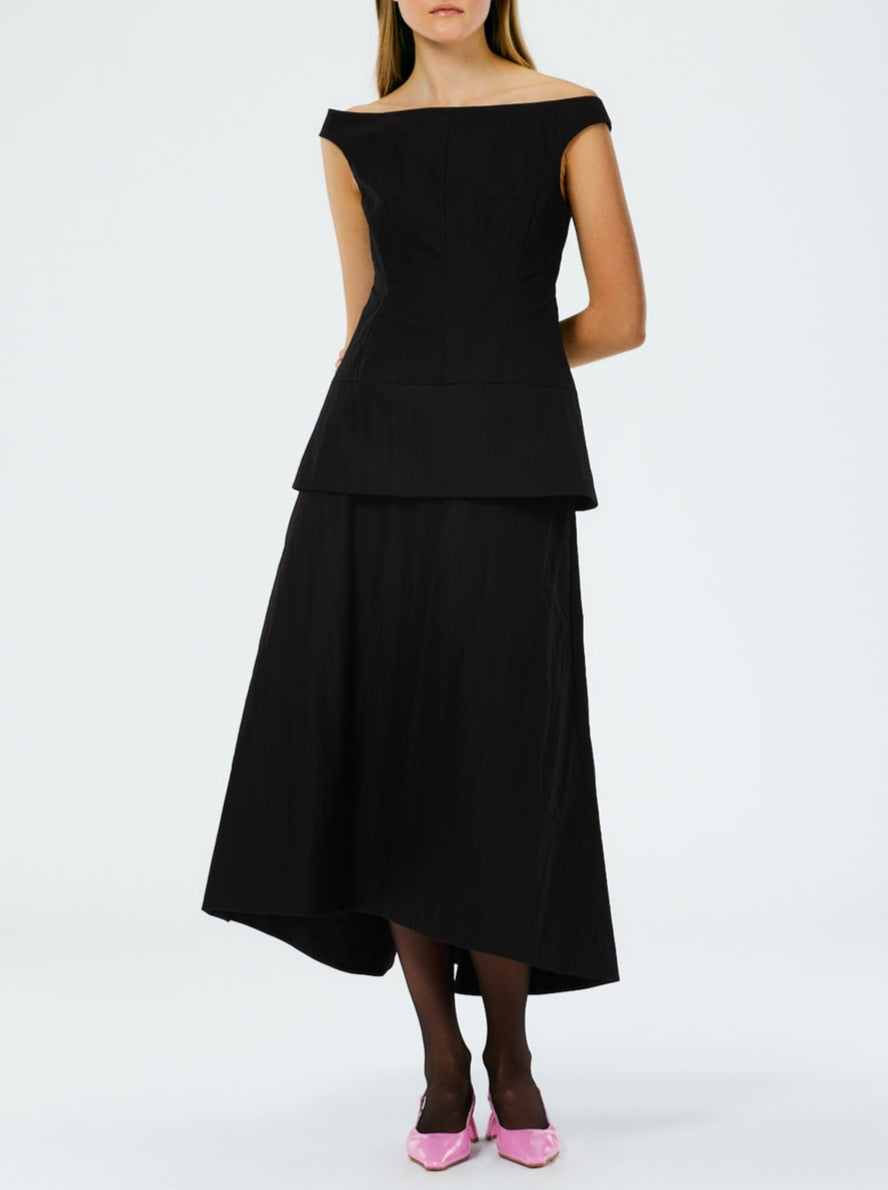 Tibi-Schema Sculpted Midi Skirt - Black-Skirts-US 0-Boboli-Vancouver-Canada