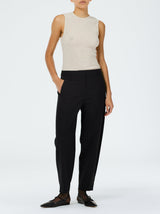 Tibi-Recycled Tropical Wool Sculpted Trouser - Black-Pants-US 0-Boboli-Vancouver-Canada