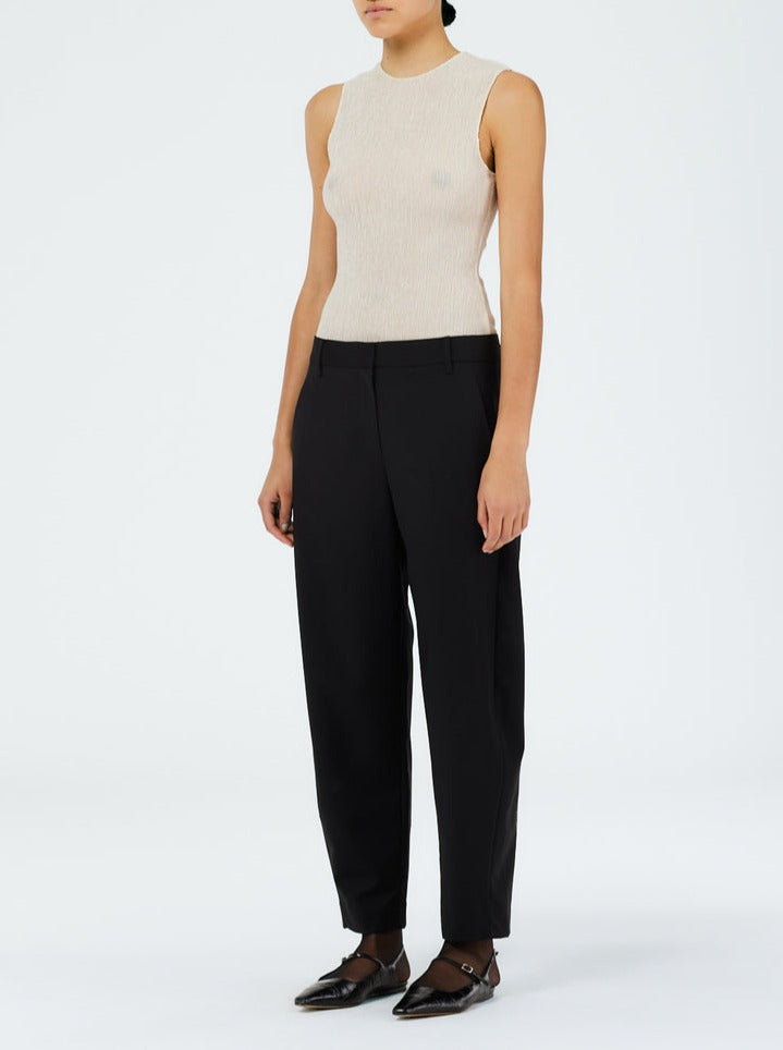 Tibi-Recycled Tropical Wool Sculpted Trouser - Black-Pants-Boboli-Vancouver-Canada