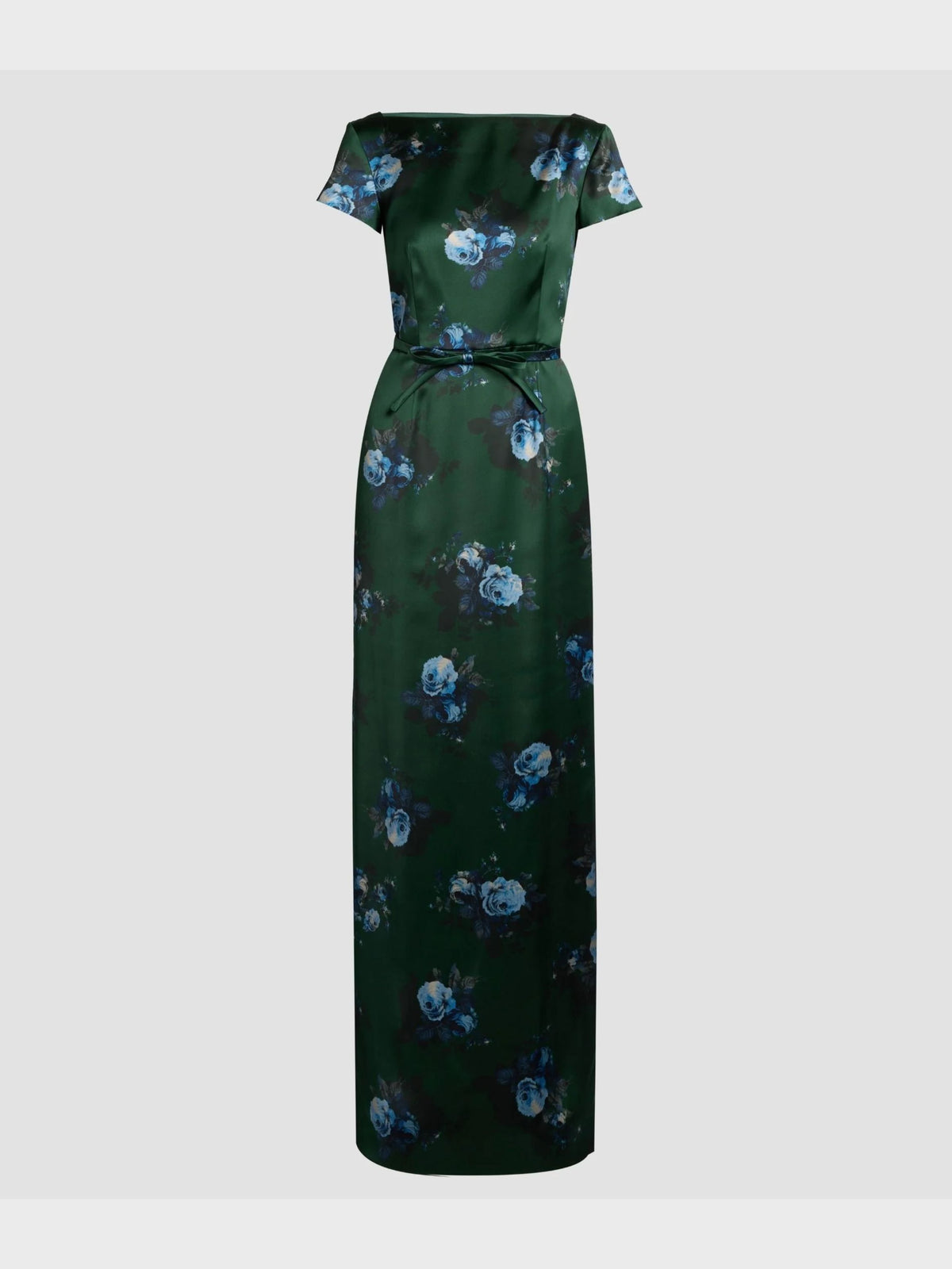 Erdem-Duchess Short Sleeve Gown-Margot Bouquet Forest Green-Dresses-Boboli-Vancouver-Canada