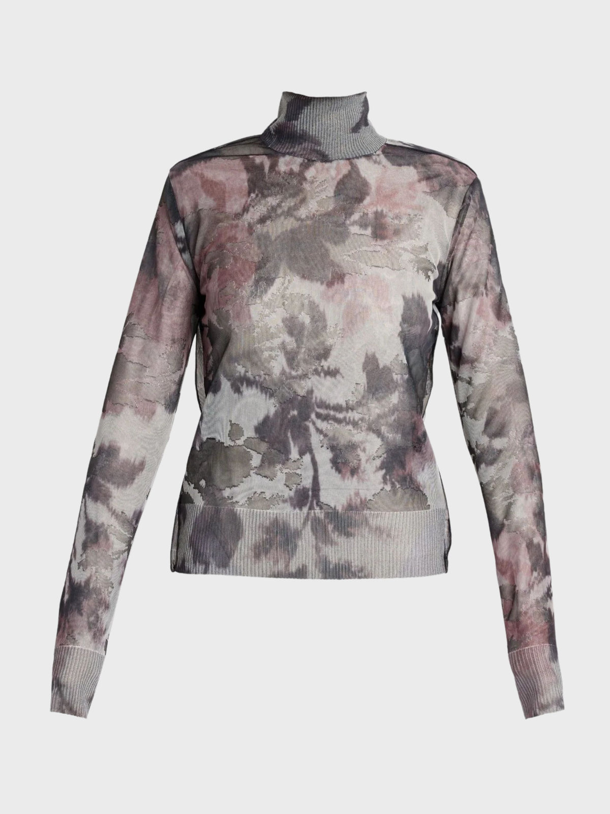 Erdem-Printed Jacquard Turtleneck-Dove Grey-Sweaters-Boboli-Vancouver-Canada