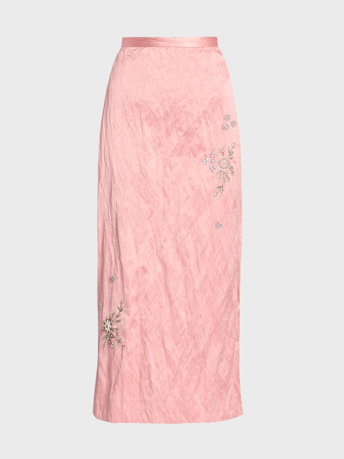 Erdem-Textured Satin Pencil Midi Skirt-Peony-Skirts-Boboli-Vancouver-Canada