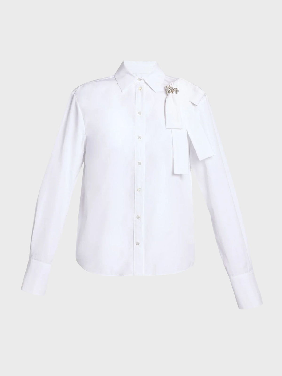 Erdem-Cotton Poplin Long Sleeve Shirt-White-Shirts-Boboli-Vancouver-Canada