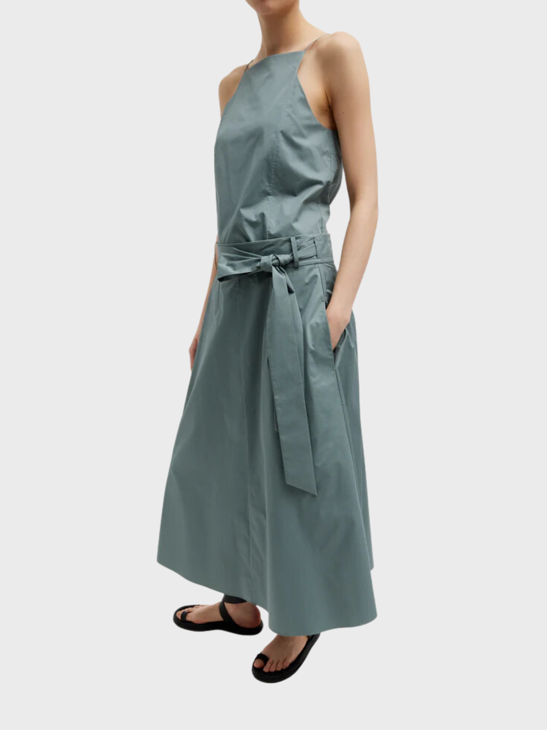 Tibi-Eco Poplin Back Wrap Skirt - Green Limestone-Skirts-US 02-Boboli-Vancouver-Canada