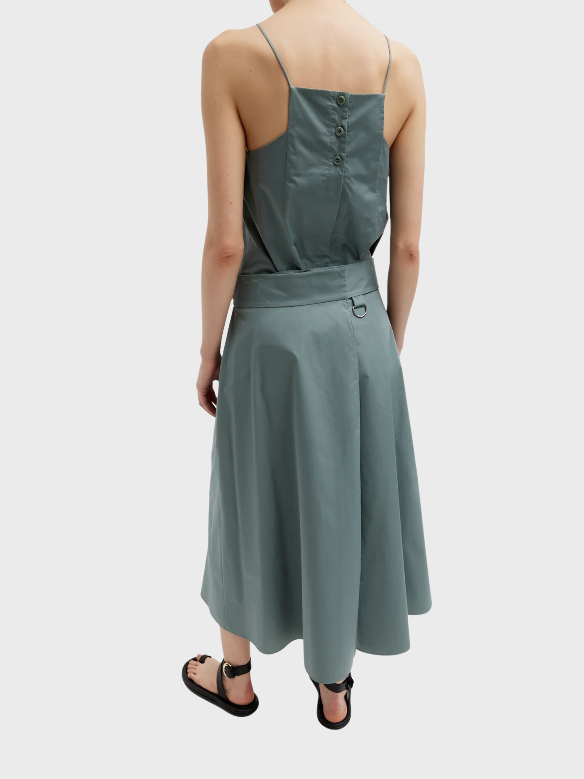 Tibi-Eco Poplin Back Wrap Skirt - Green Limestone-Skirts-Boboli-Vancouver-Canada