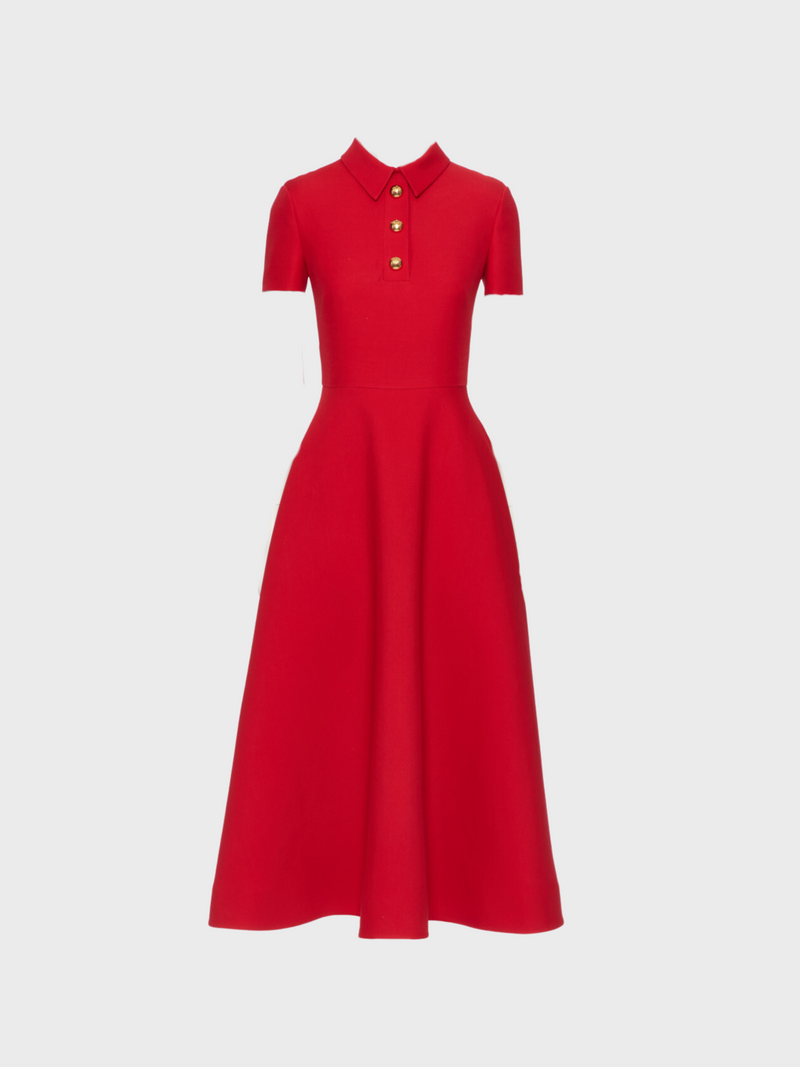 Valentino-Solid Crepe Couture Dress - Red-Dresses-IT 42-Boboli-Vancouver-Canada