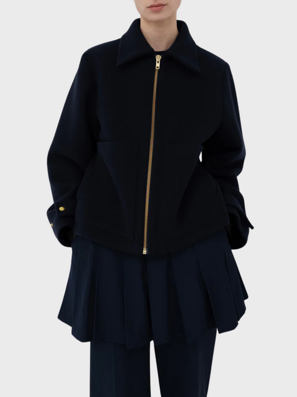 Kassl Editions-Blouson Wool - Navy-Coats-Boboli-Vancouver-Canada