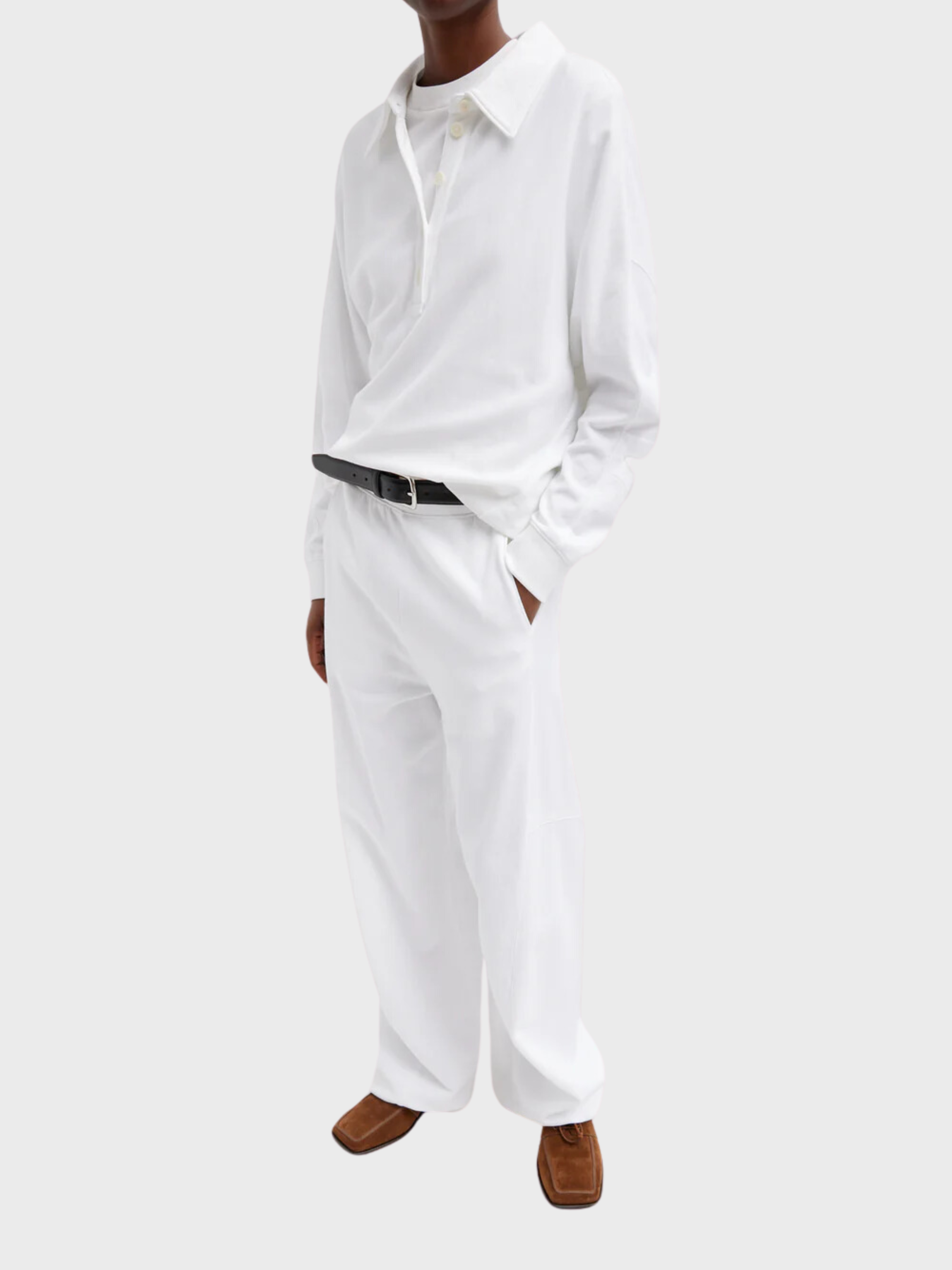 Tibi-Summer Sweatshirting Winslow Pant - White-Pants-Boboli-Vancouver-Canada