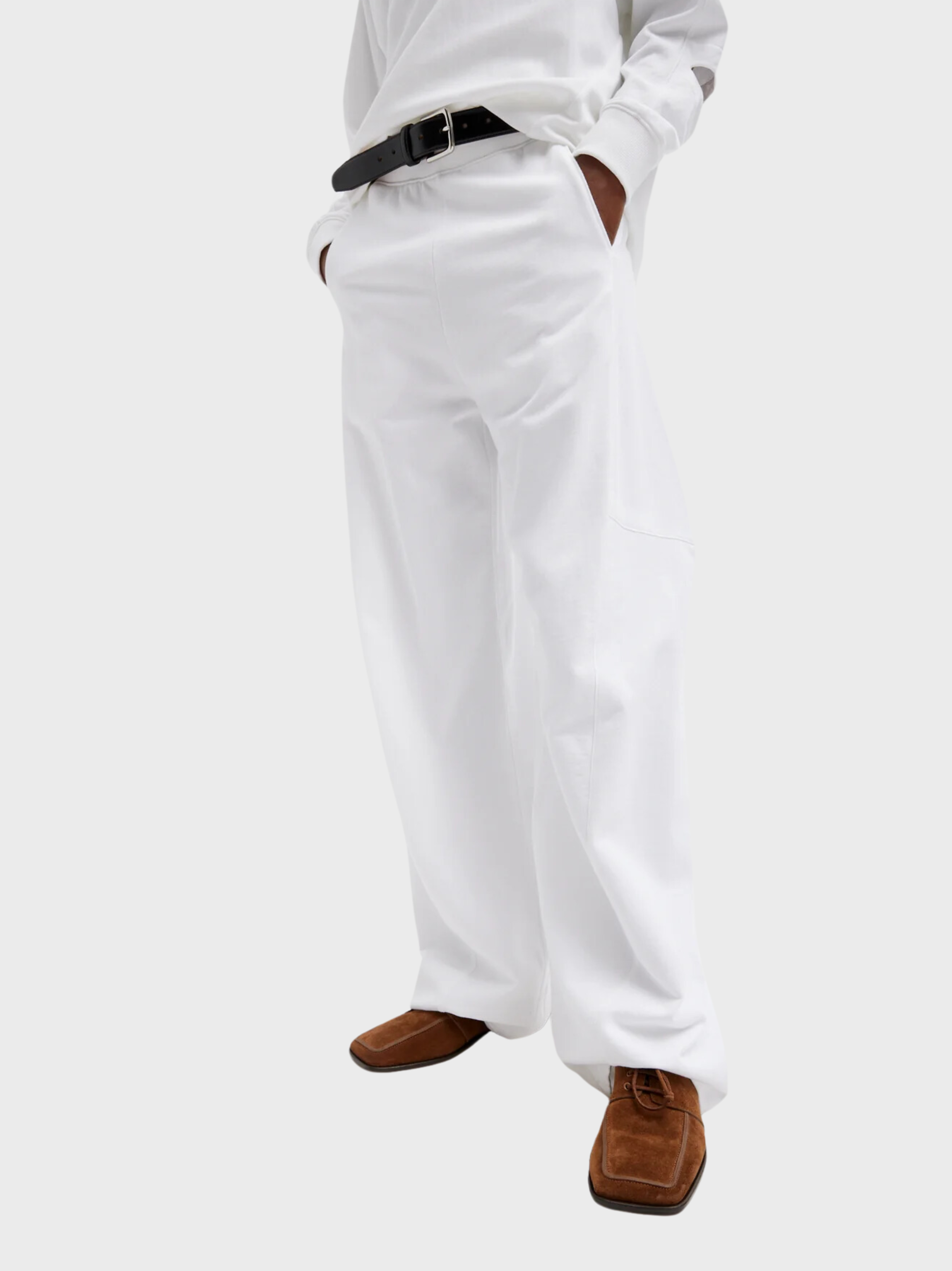 Tibi-Summer Sweatshirting Winslow Pant - White-Pants-Petite XXS-Boboli-Vancouver-Canada