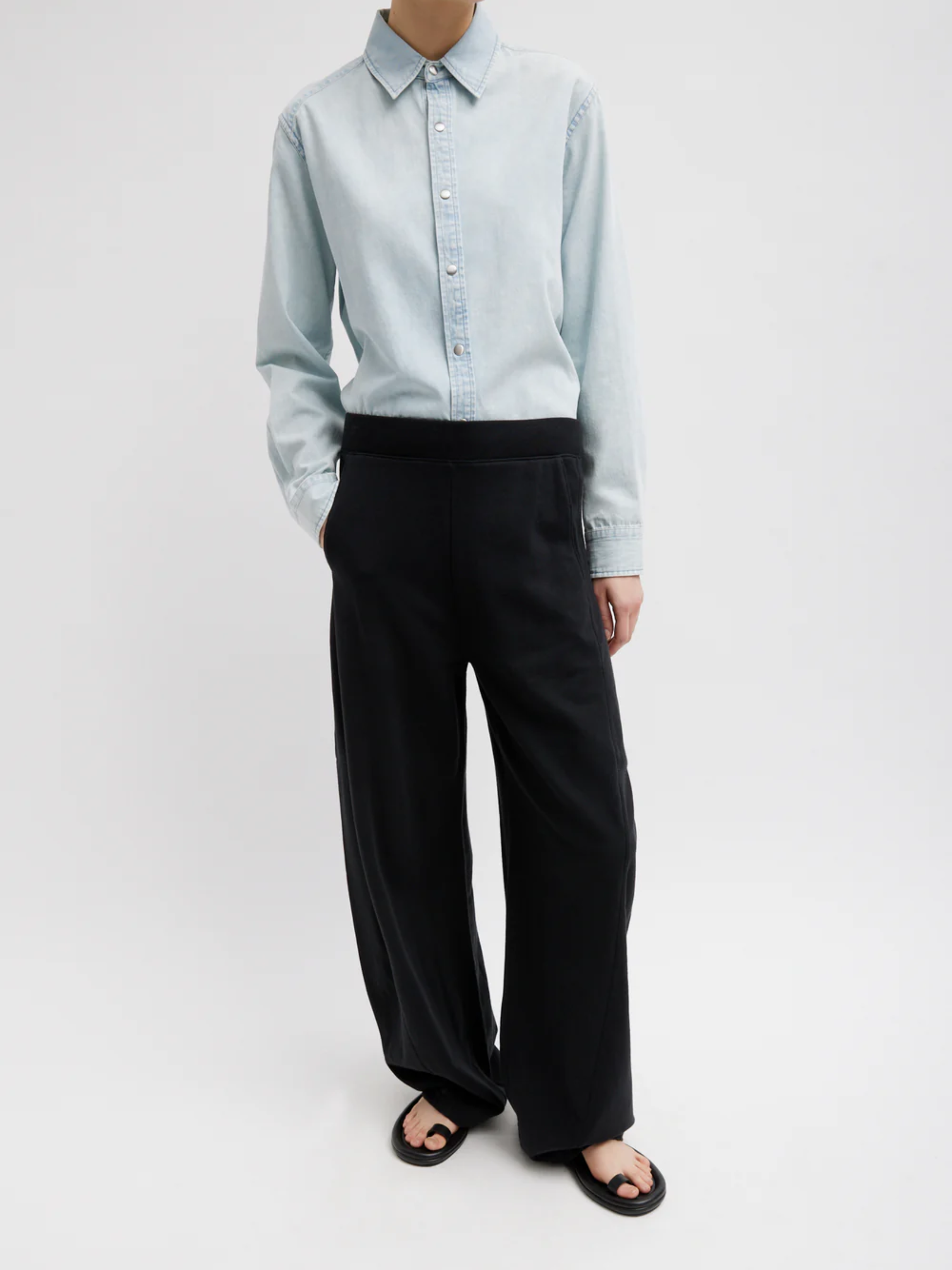 Tibi-Summer Sweatshirting Winslow Pant - Black-Pants-Petite XXS-Boboli-Vancouver-Canada