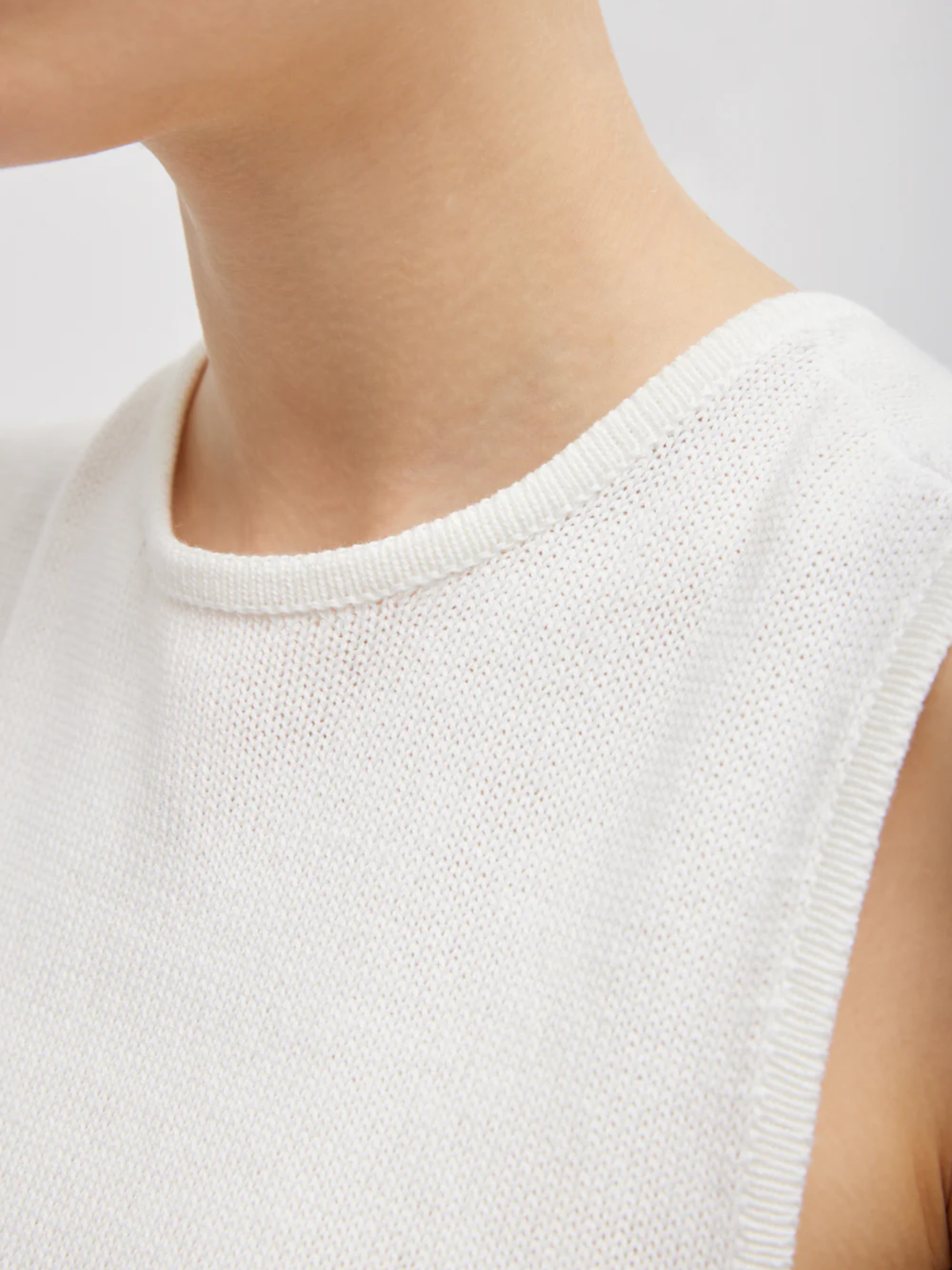 Tibi-Cotton Criss Cross Sleveeless Sweater - White-Sweaters-XS-Boboli-Vancouver-Canada