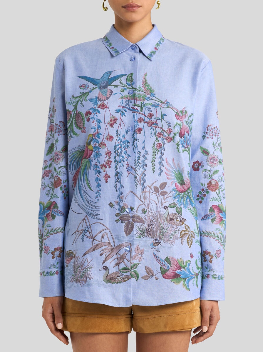 Etro-Regular Button-Up Shirt - Blue/Multi-Shirts-Boboli-Vancouver-Canada