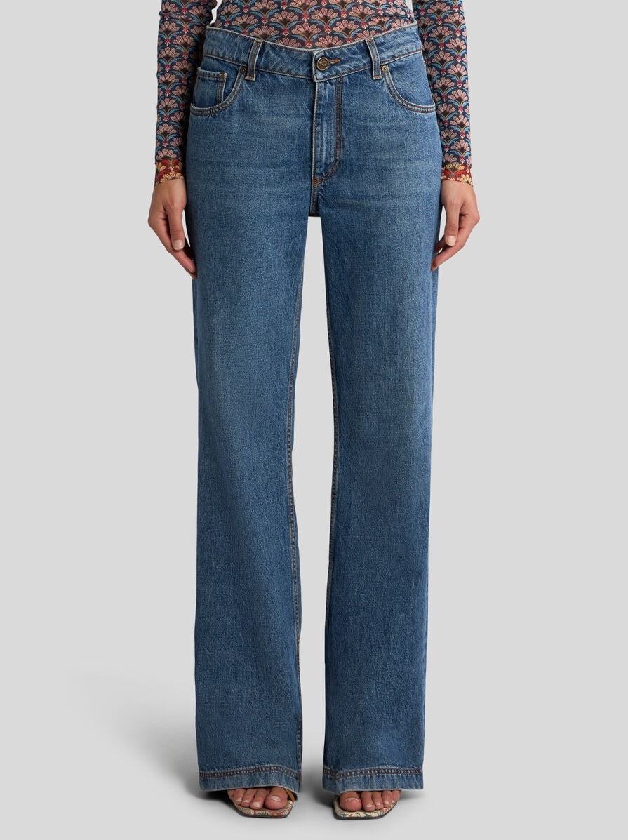 Etro-Long Flared Jeans - Denim-Pants-Boboli-Vancouver-Canada
