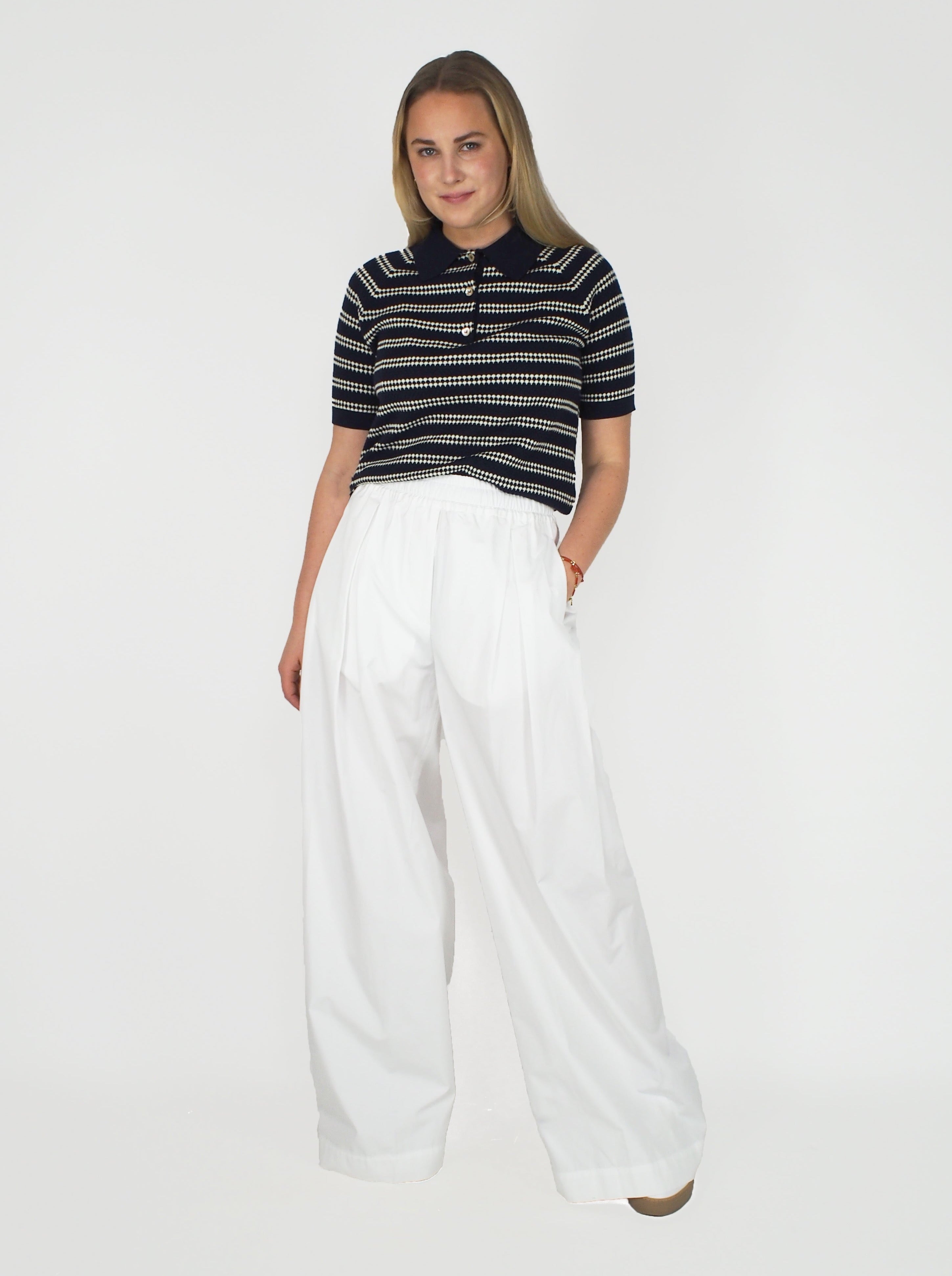 Aspesi-Cotton Poplin Pants - White-Pants-Boboli-Vancouver-Canada