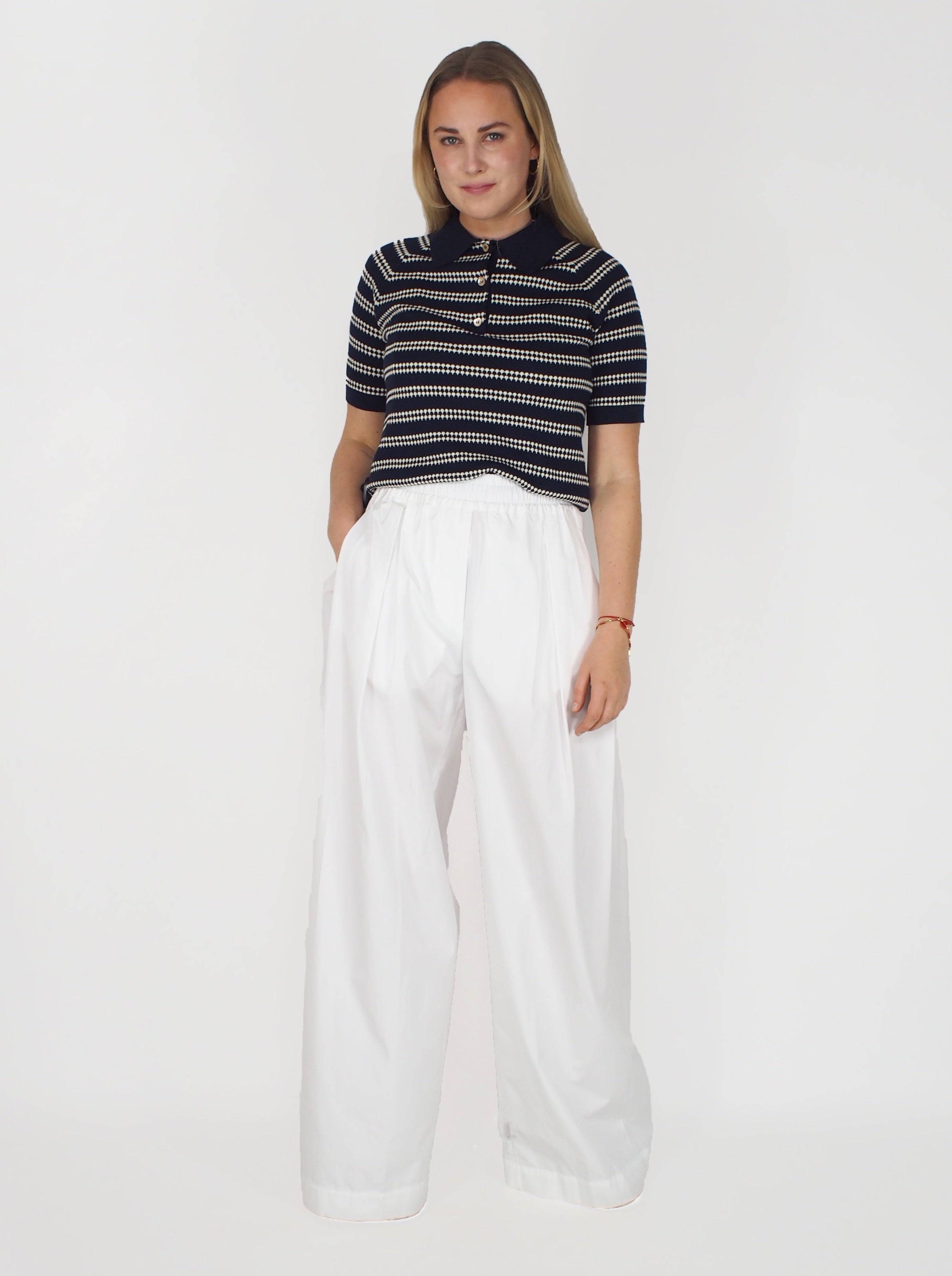 Aspesi-Cotton Poplin Pants - White-Pants-Boboli-Vancouver-Canada