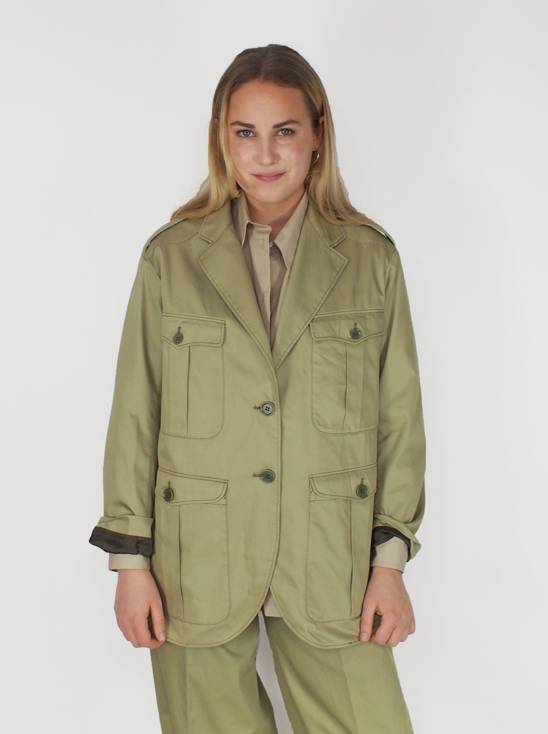 Aspesi-Cotton Twill Jacket - Jute-Jackets-Boboli-Vancouver-Canada