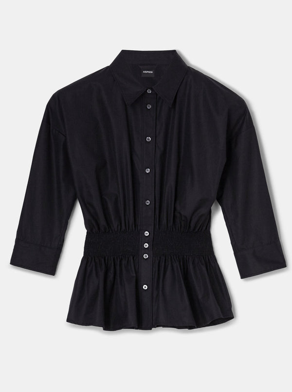 Aspesi-Kimono Sleeve Shirt - Black-Shirts-Boboli-Vancouver-Canada
