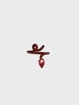 Bea Bongiasca-Baby Vine Tendril Ring in Cherry Chocolate w/ Garnet-Jewellery-7-Boboli-Vancouver-Canada