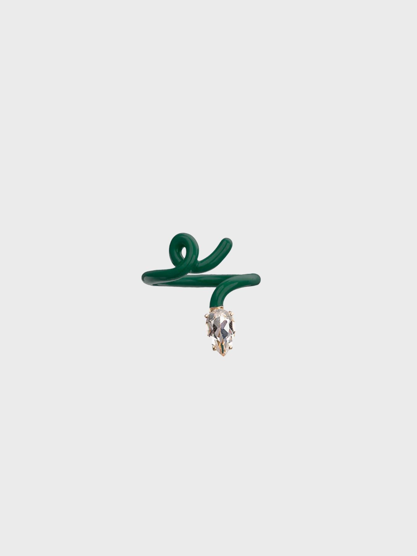 Bea Bongiasca-Baby Vine Tendril Ring in Emerald Green-Jewellery-7-Boboli-Vancouver-Canada