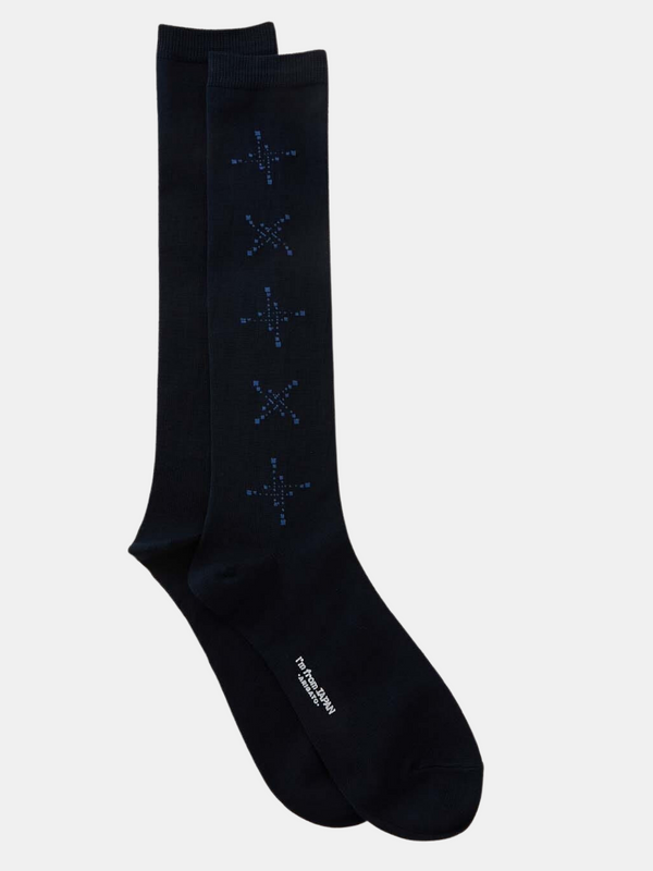 Blue Blue Japan-Unisex Knitted "Koborebi" Dress Socks - Dark Navy-Accessories-M-Boboli-Vancouver-Canada