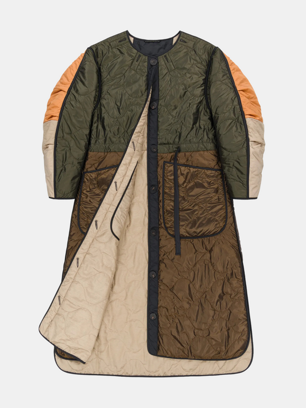 Marfa Stance-Long Patchwork Quilt Coat - Stone-Coats-XS/S-Boboli-Vancouver-Canada