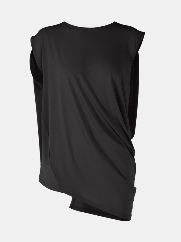 Issey Miyake-Drape Jersey Shirt - Black-Shirts-JP 02-Boboli-Vancouver-Canada