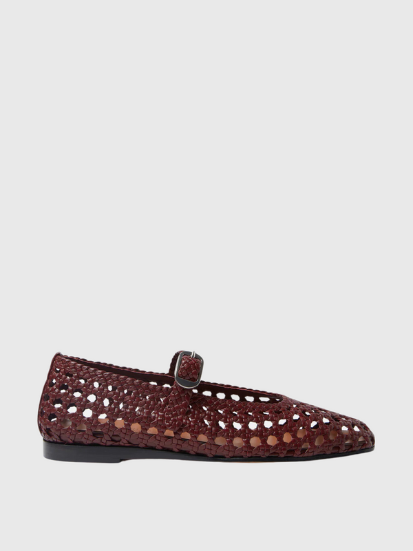 Le Monde Beryl-Mary Jane Woven Leather - Red-Shoes-IT 36-Boboli-Vancouver-Canada
