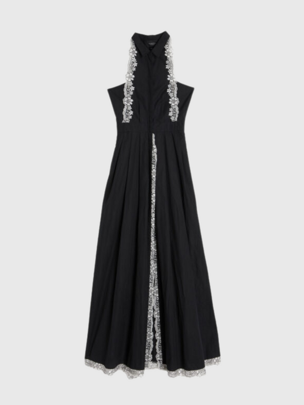 Giambattista Valli-Black Dress w/White Lace - Black-Dresses-IT 40-Boboli-Vancouver-Canada