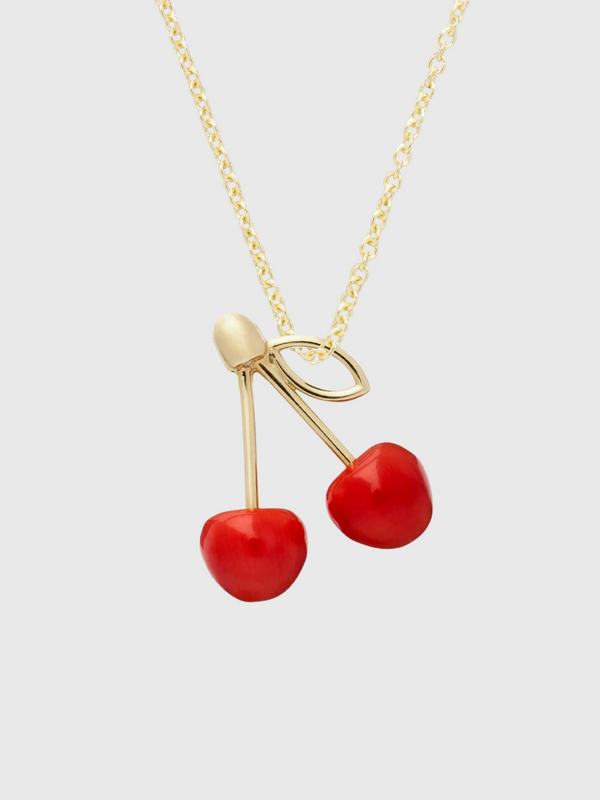 Aliita-Cereza Necklace - Yellow Gold/Red Coral-Jewellery-One Size-Boboli-Vancouver-Canada