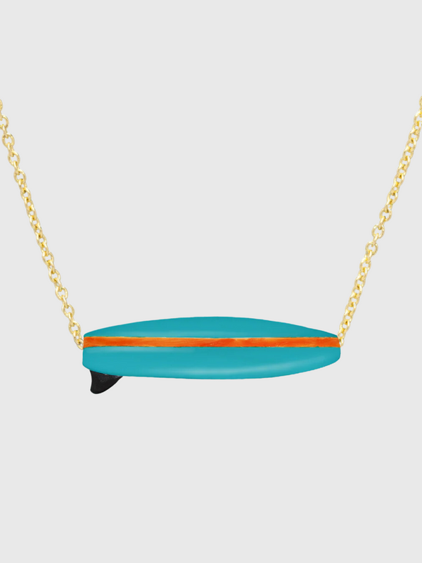 Aliita-Surf Turquoise Necklace - Yellow Gold/Turquoise-Jewellery-One Size-Boboli-Vancouver-Canada