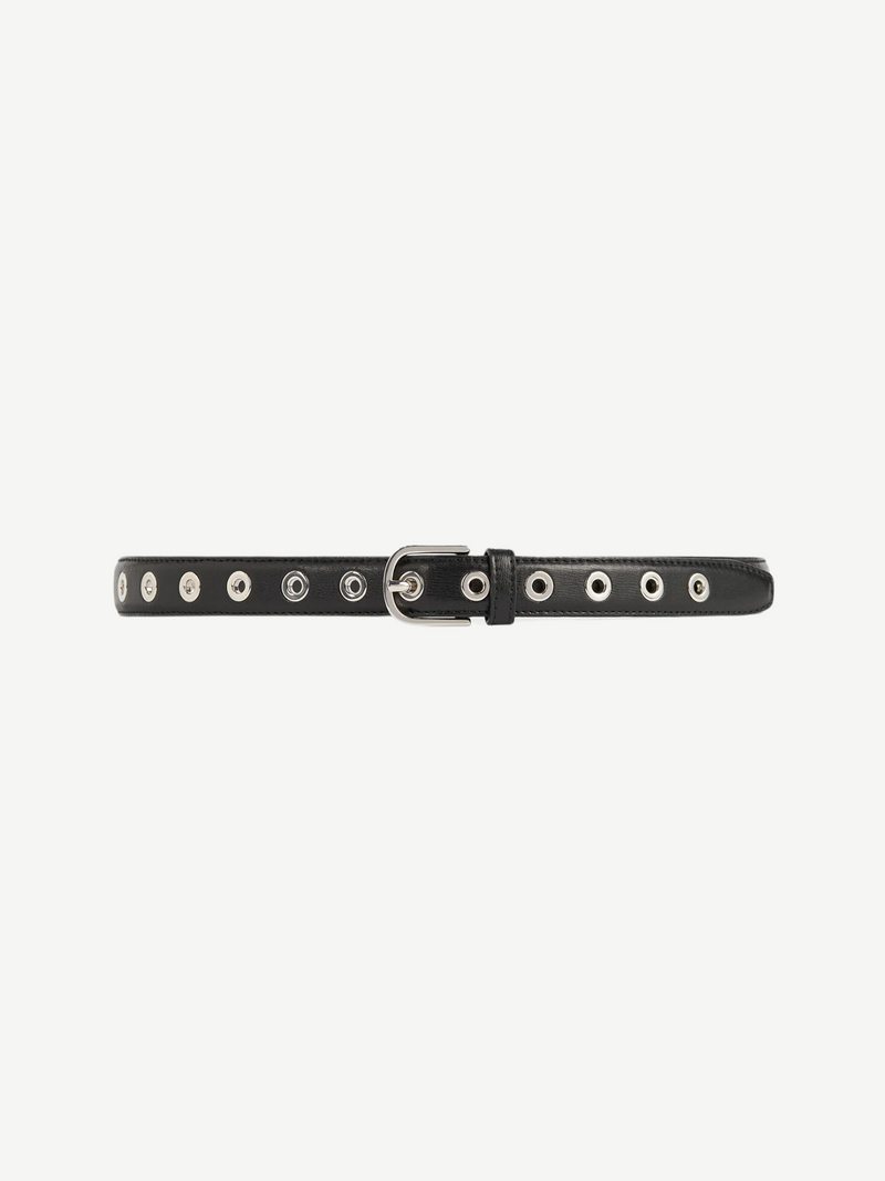 Totême-Eyelet Belt - Black-Belts-EU 80-Boboli-Vancouver-Canada