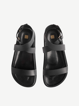 Totême-The Leather Chunky Sandal - Black-Shoes-Boboli-Vancouver-Canada