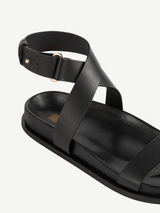 Totême-The Leather Chunky Sandal - Black-Shoes-Boboli-Vancouver-Canada