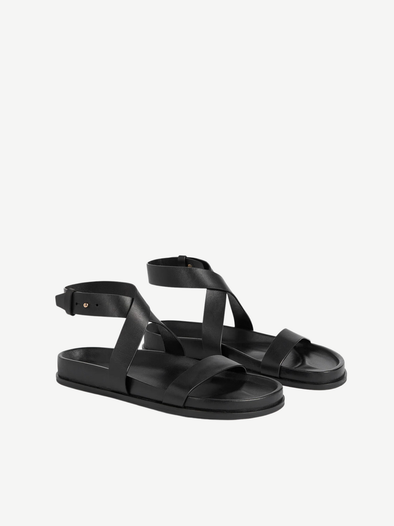 Totême-The Leather Chunky Sandal - Black-Shoes-Boboli-Vancouver-Canada